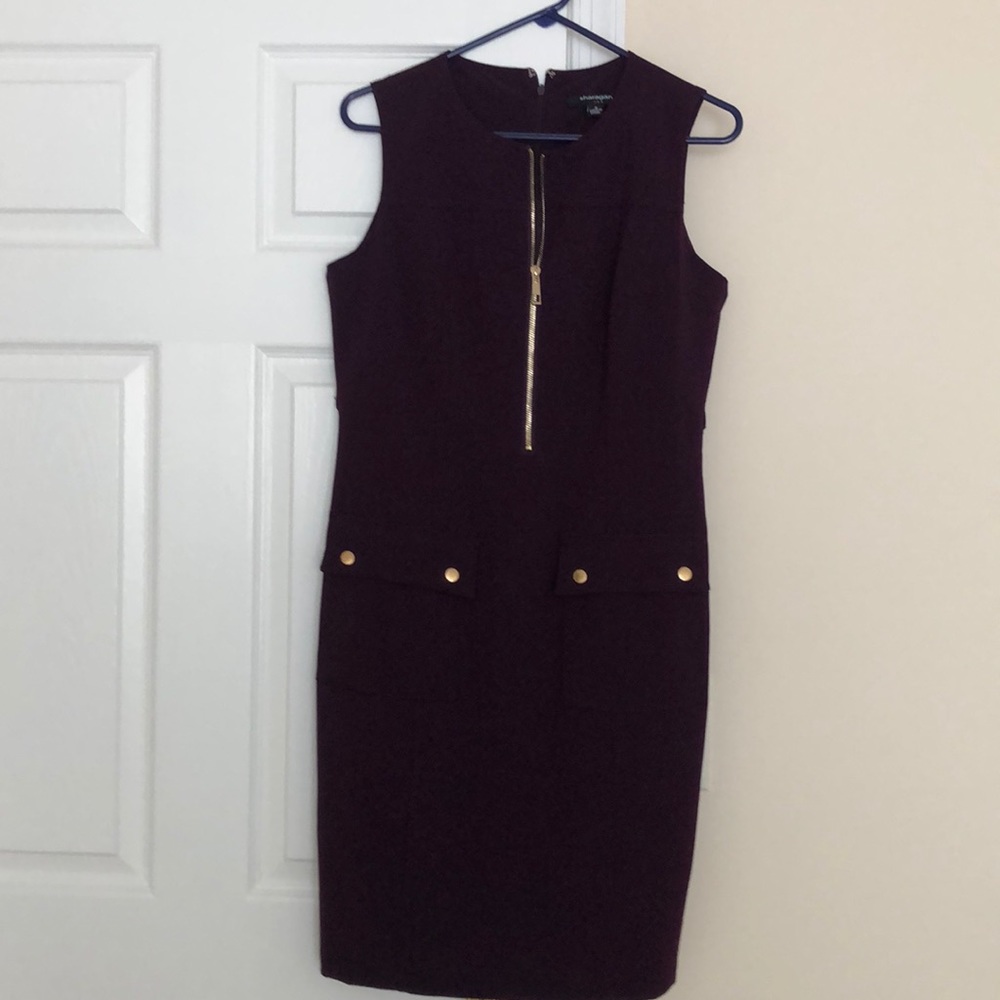 Purple with gold hardware dress